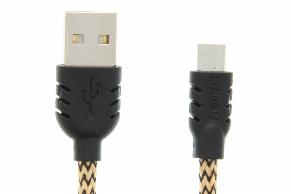 Image of Double-Sided USB naar Micro-USB kabel 1 meter - Goud