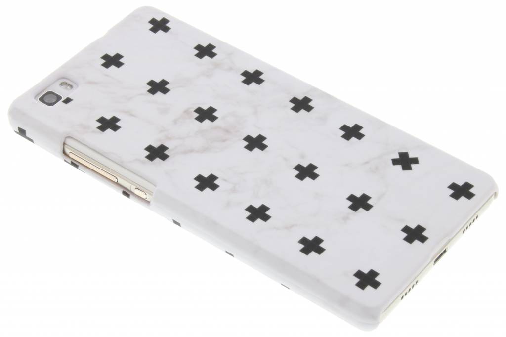 Image of Wit marmer plus design hardcase hoesje voor de Huawei P8 Lite