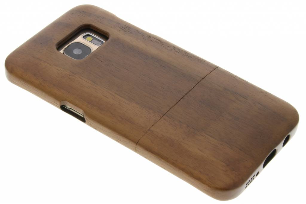 Image of Donkerbruine echt houten hardcase hoesje voor de Samsung Galaxy S7 Edge