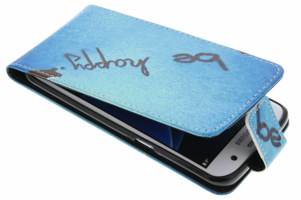 Image of Be happy design TPU flipcase voor de Samsung Galaxy S7 Edge