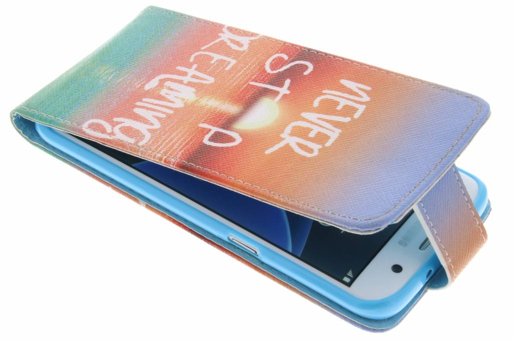 Image of Never stop dreaming design TPU flipcase voor de Samsung Galaxy S7 Edge