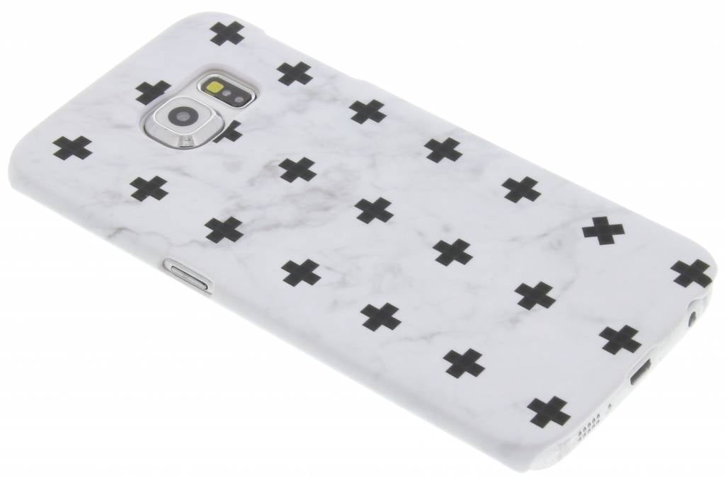 Image of Wit marmer plus design hardcase hoesje voor de Samsung Galaxy S6 Edge