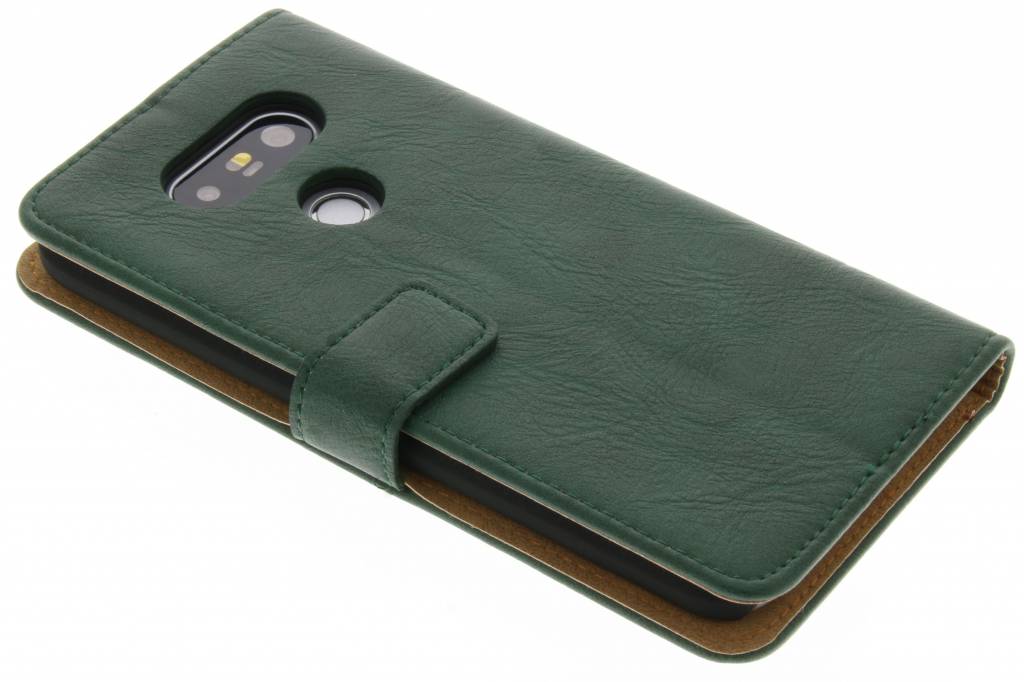 Image of Groene kreukelleder booktype hoes voor de LG G5 (SE)