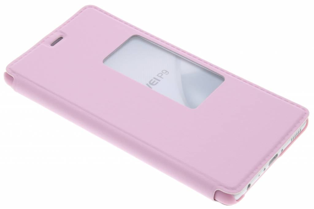 Image of Roze slim booktype met venster voor de Huawei P9