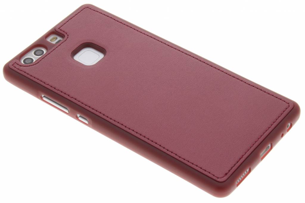 Image of Rode metallic lederen TPU case voor de Huawei P9 Plus