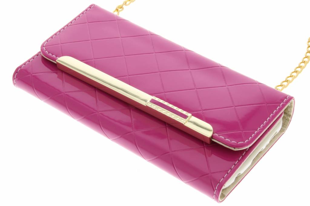 Image of Fuchsia glossy portemonnee hoesje voor de Samsung Galaxy S6