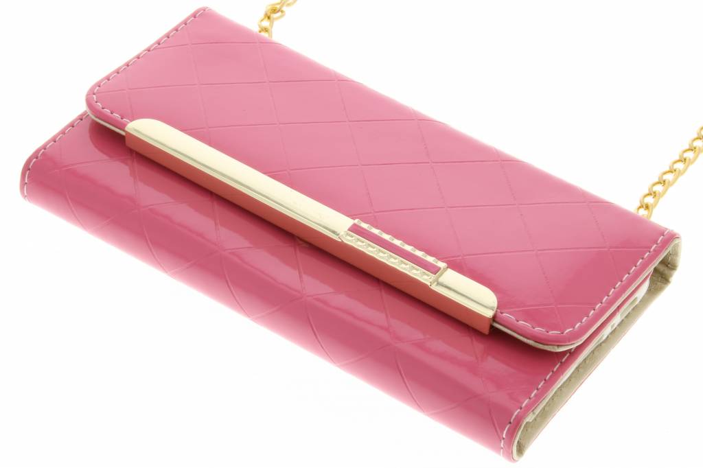 Image of Roze glossy portemonnee hoesje voor de Samsung Galaxy S6