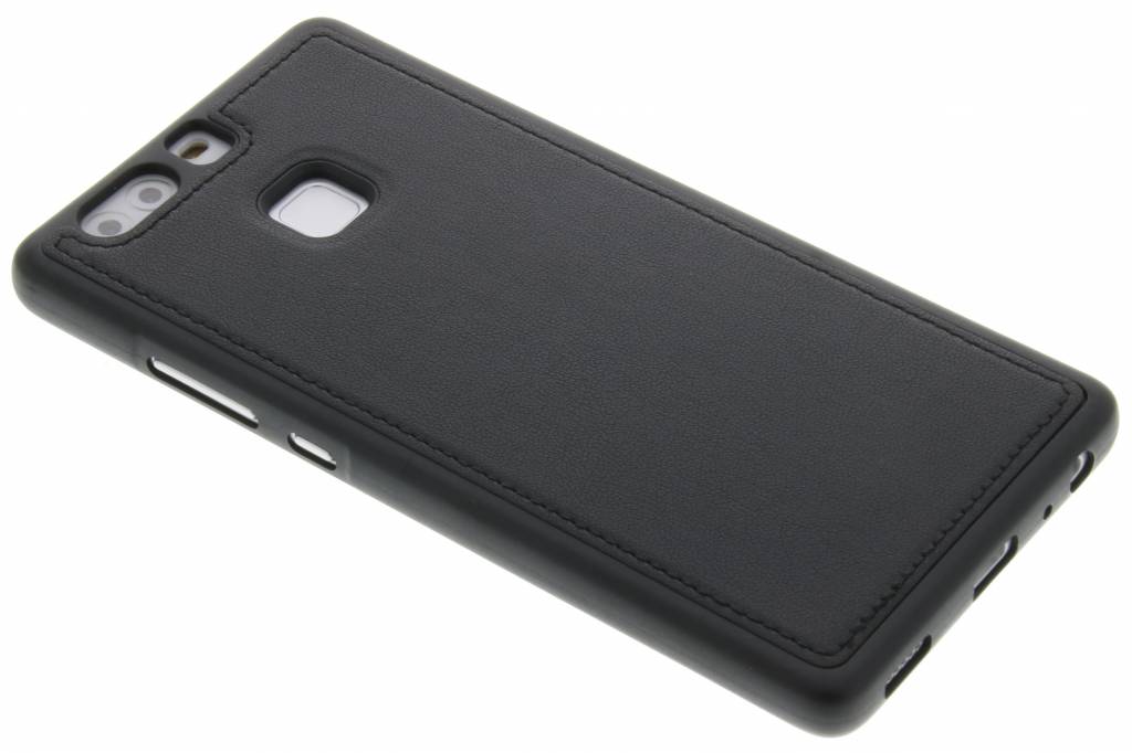 Image of Zwarte lederen TPU case voor de Huawei P9