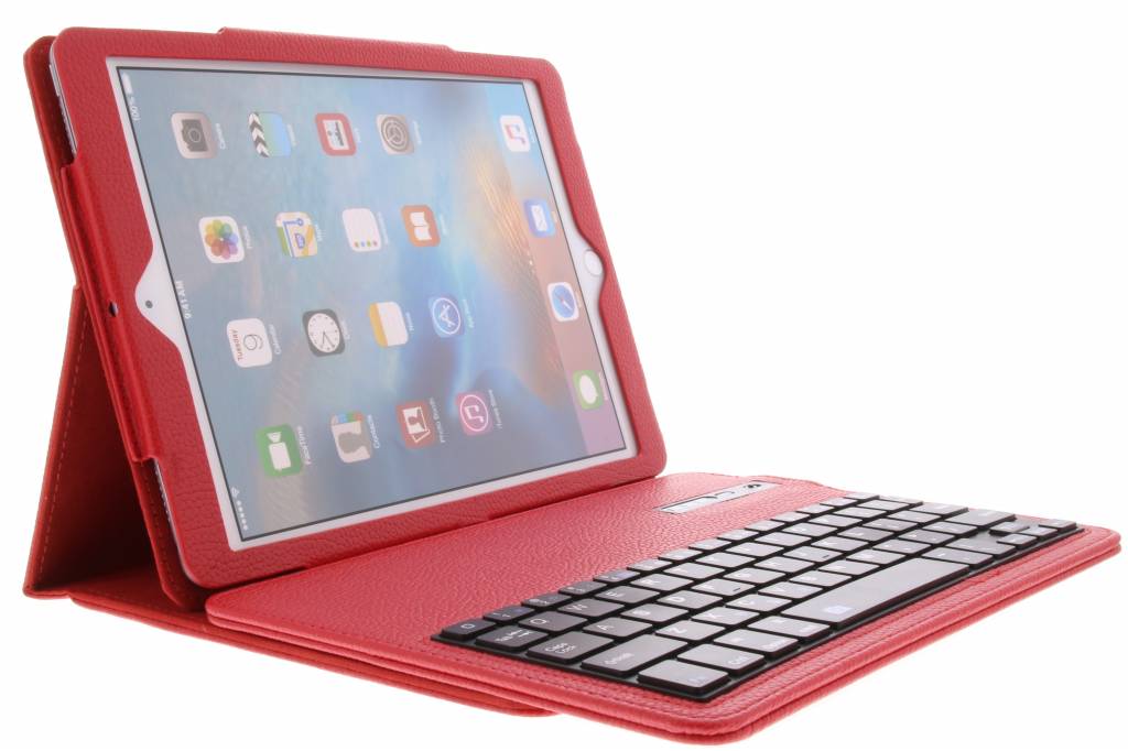 Image of Rode booktype hoes met Bluetooth toetsenbord iPad Pro 12.9