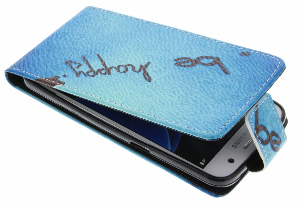 Image of Be happy design TPU flipcase voor de Samsung Galaxy S7