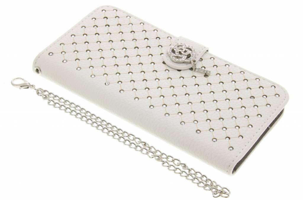 Image of Witte chique strass booktype hoes voor de LG G5 (SE)