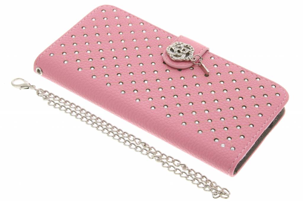 Image of Roze chique strass booktype hoes voor de LG G5 (SE)