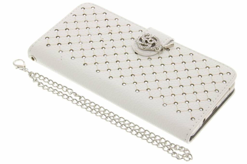 Image of Witte chique strass booktype hoes voor de Samsung Galaxy A5 (2016)