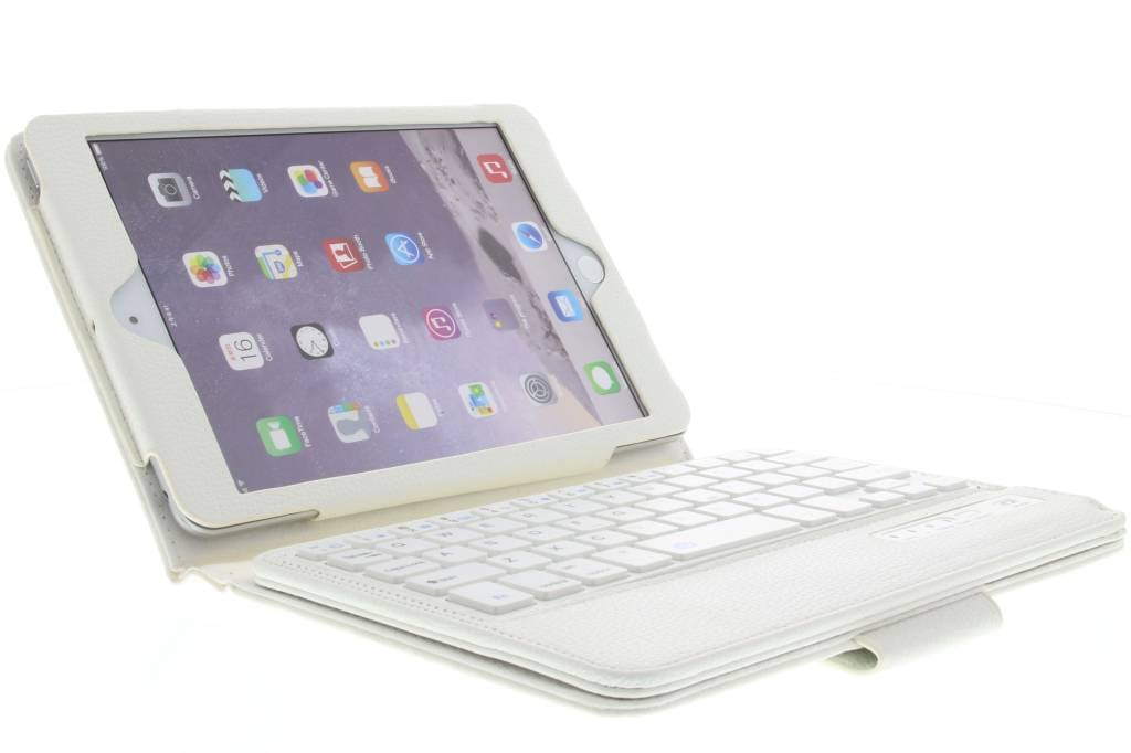 Image of Witte booktype hoes met Bluetooth toetsenbord voor de iPad Mini / 2 / 3