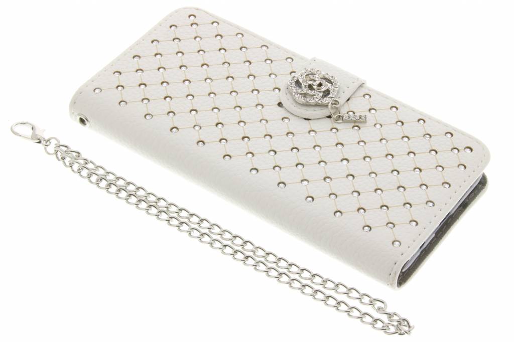 Image of Witte chique strass booktype hoes voor de Samsung Galaxy A3 (2016)