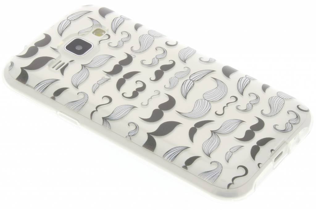 Image of Mustache design TPU siliconen hoesje voor de Samsung Galaxy J1