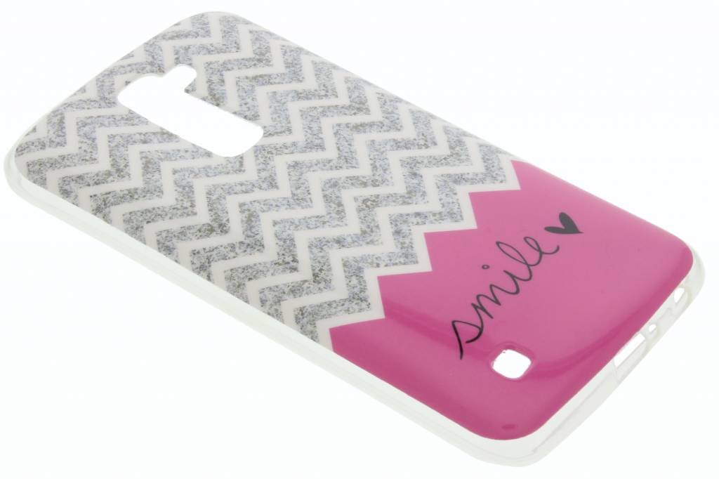 Image of Roze chevron design TPU siliconen hoesje voor de LG K10