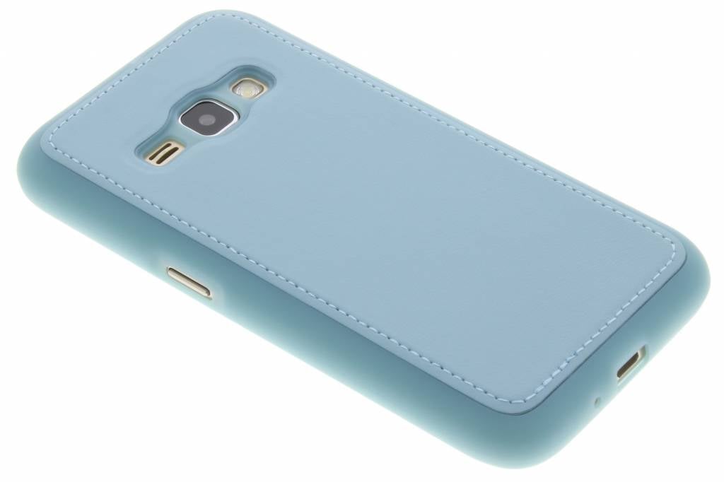 Image of Blauwe lederen TPU case voor de Samsung Galaxy J1 (2016)