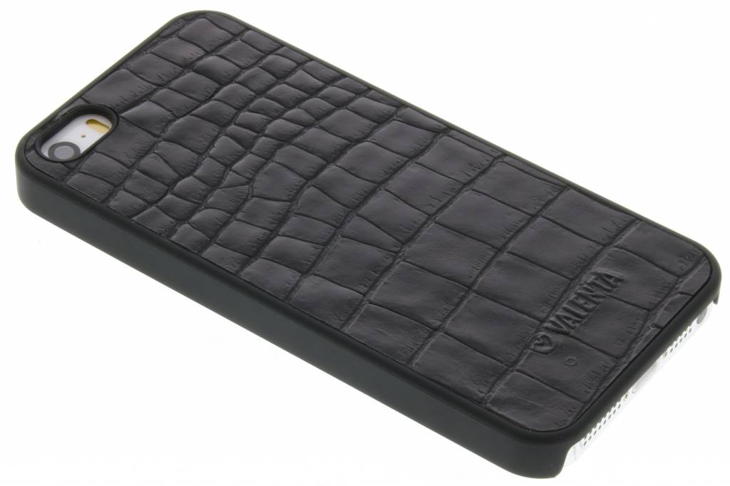 Image of Click-On Croco hardcase hoesje voor de iPhone 5 / 5s / SE - Zwart / Zwart