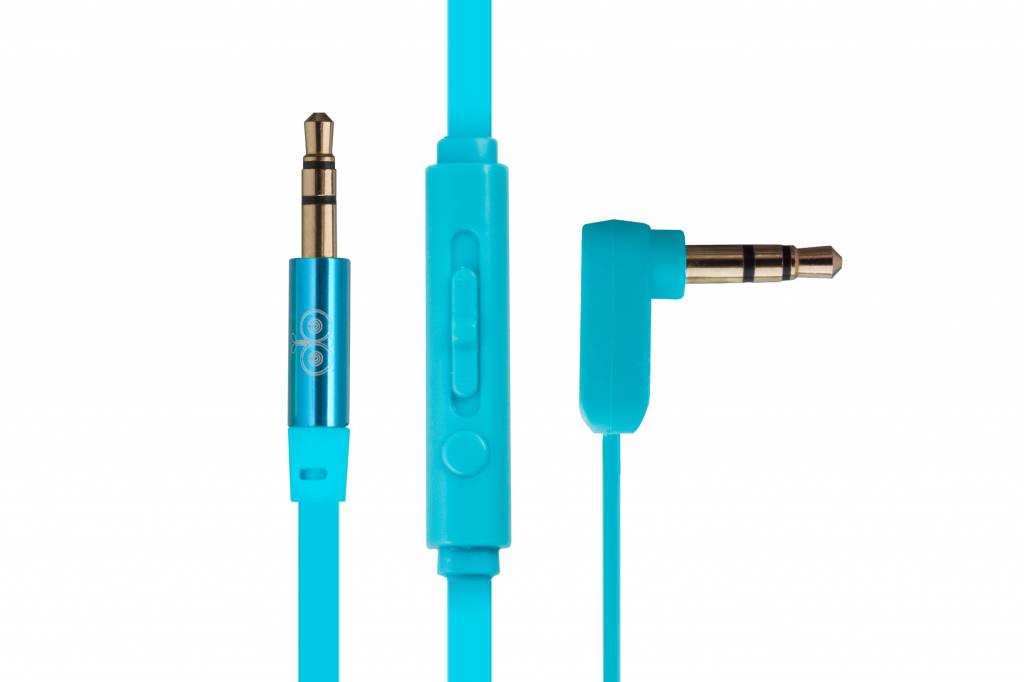 Image of AUX-kabel met afstandsbediening 1 meter - Blauw