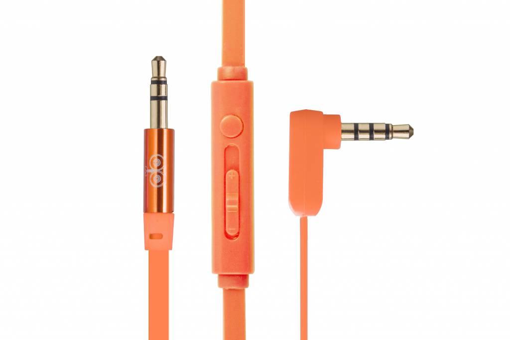 Image of AUX-kabel met afstandsbediening 1 meter - Oranje