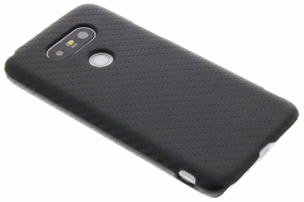 Image of Zwart carbon look hardcase hoesje voor de LG G5 (SE)