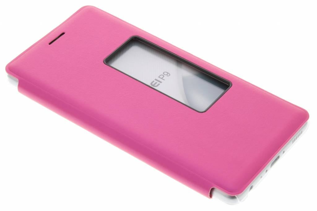 Image of Fuchsia transparant slim booktype hoes met venster voor de Huawei P9