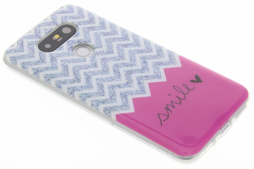 Image of Roze chevron design TPU siliconen hoesje voor de LG G5 (SE)