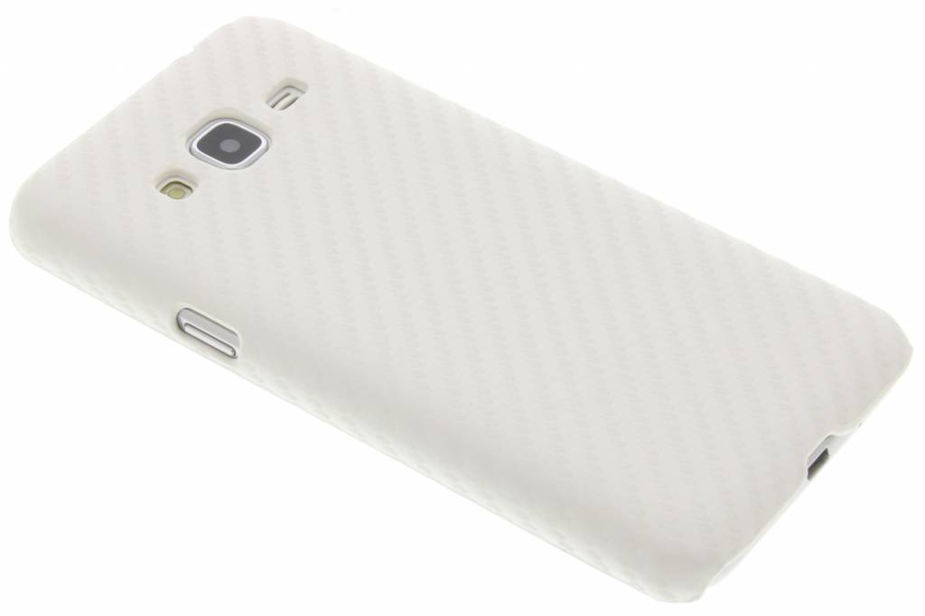 Image of Wit carbon look hardcase hoesje voor de Samsung Galaxy J3 / J3 (2016)