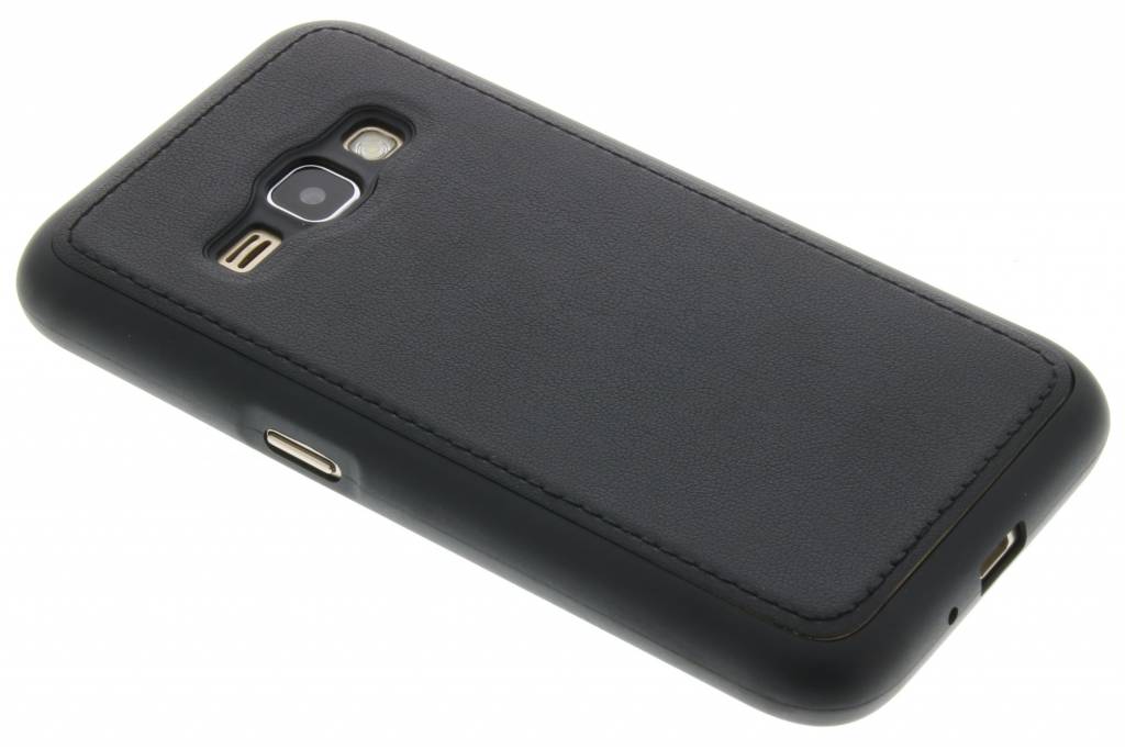 Image of Zwarte lederen TPU case voor de Samsung Galaxy J1 (2016)