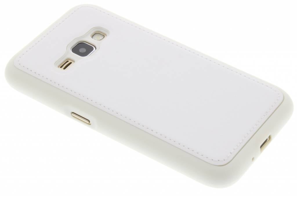 Image of Witte lederen TPU case voor de Samsung Galaxy J1 (2016)