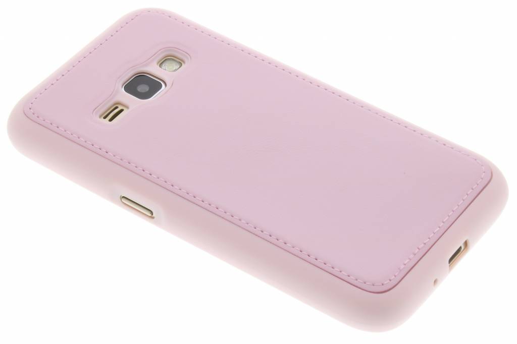 Image of Roze lederen TPU case voor de Samsung Galaxy J1 (2016)