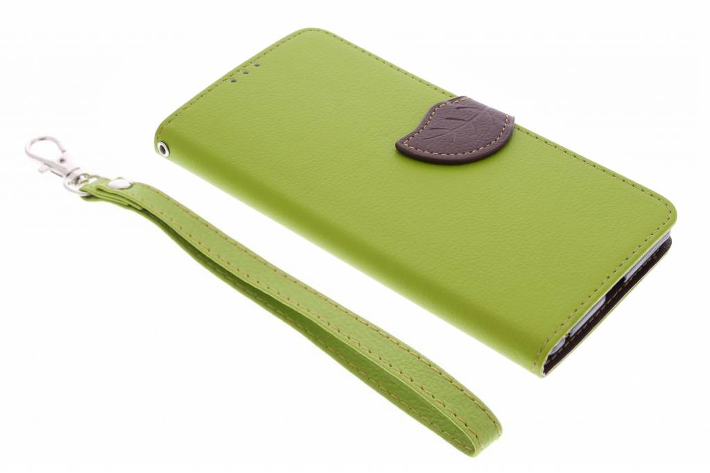 Image of Groene blad design booktype hoes voor de Sony Xperia C5 Ultra