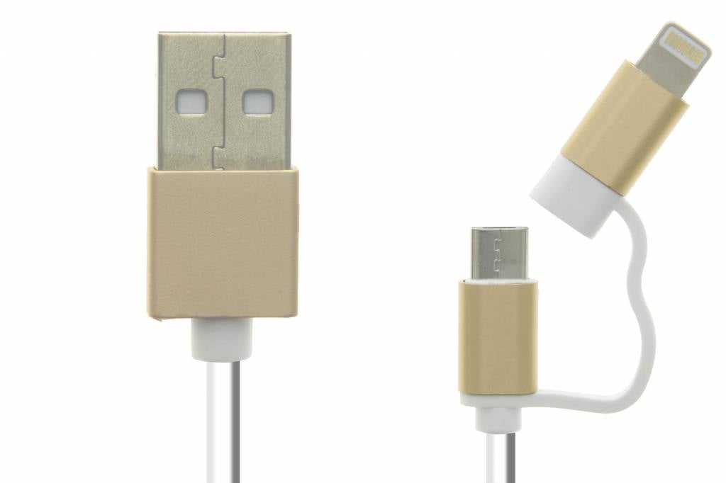 Image of Micro-USB en Lightning naar USB-kabel 1 meter - Goud