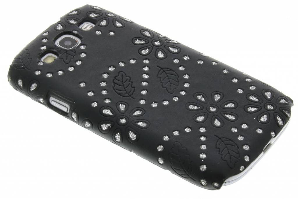 Image of Zwarte bloemblad design hardcase voor Samsung Galaxy S3 / Neo