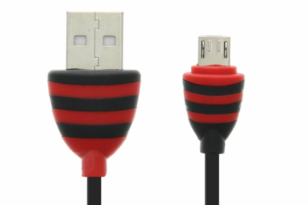 Image of Micro-USB naar USB-kabel 1,5 meter - Zwart / Rood