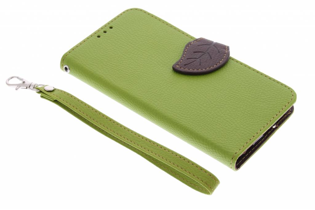 Image of Groene blad design TPU booktype hoes voor de Samsung Galaxy S6 Edge