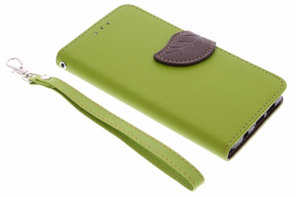 Image of Groene blad design TPU booktype hoes voor de Samsung Galaxy S7