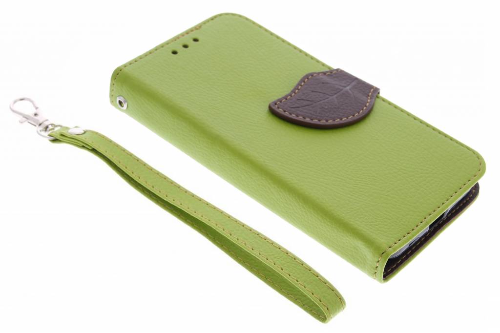 Image of Groene blad design TPU booktype hoes voor de Motorola Moto X