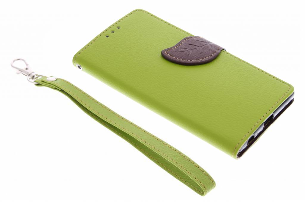 Image of Groene blad design TPU booktype hoes voor de Sony Xperia Z5