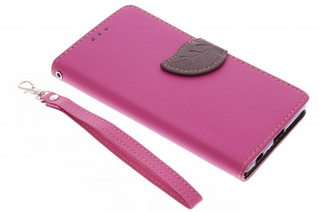 Image of Fuchsia blad design TPU booktype hoes voor de Sony Xperia Z5