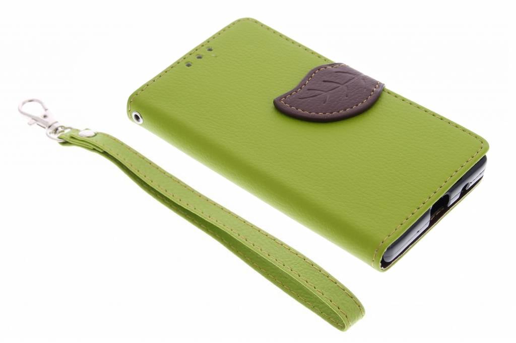 Image of Groene blad design TPU booktype hoes voor de Sony Xperia Z5 Compact