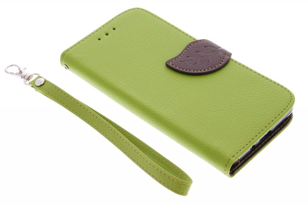 Image of Groene blad design TPU booktype hoes voor de Samsung Galaxy Grand Prime