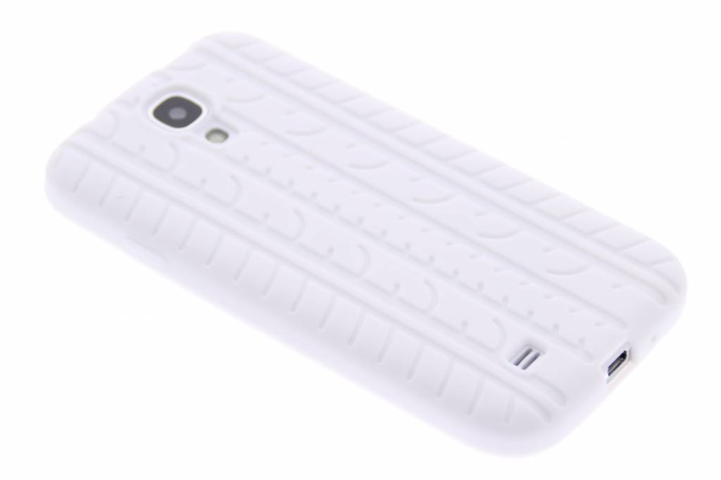 Image of Wit autoband profiel siliconen hoesje voor de Samsung Galaxy S4