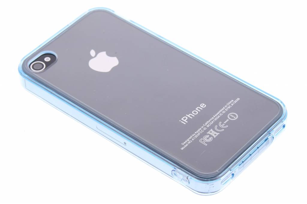 Image of Blauwe transparante TPU hardcase hoes voor de iPhone 4 / 4s