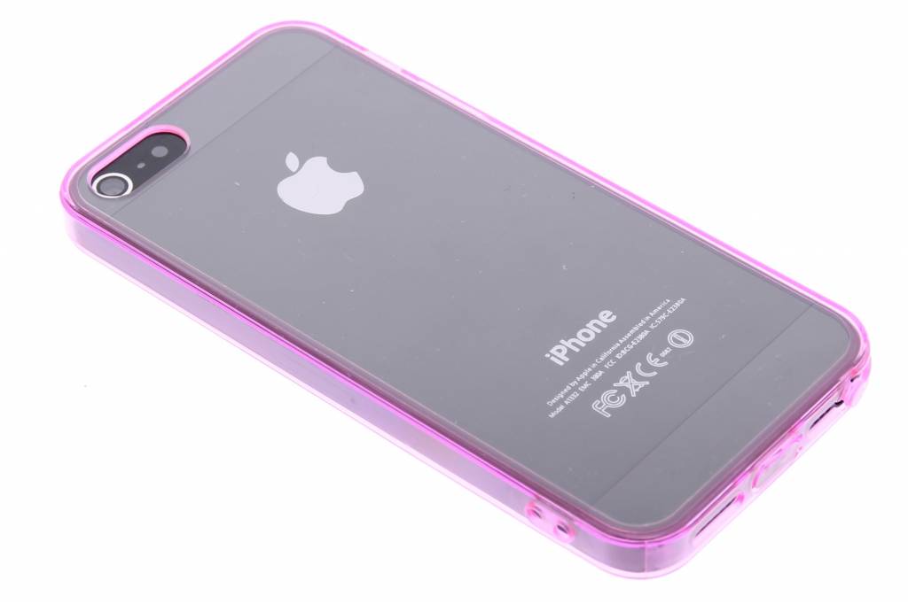 Image of Fuchsia transparante TPU hardcase hoes voor de iPhone 5 / 5s / SE