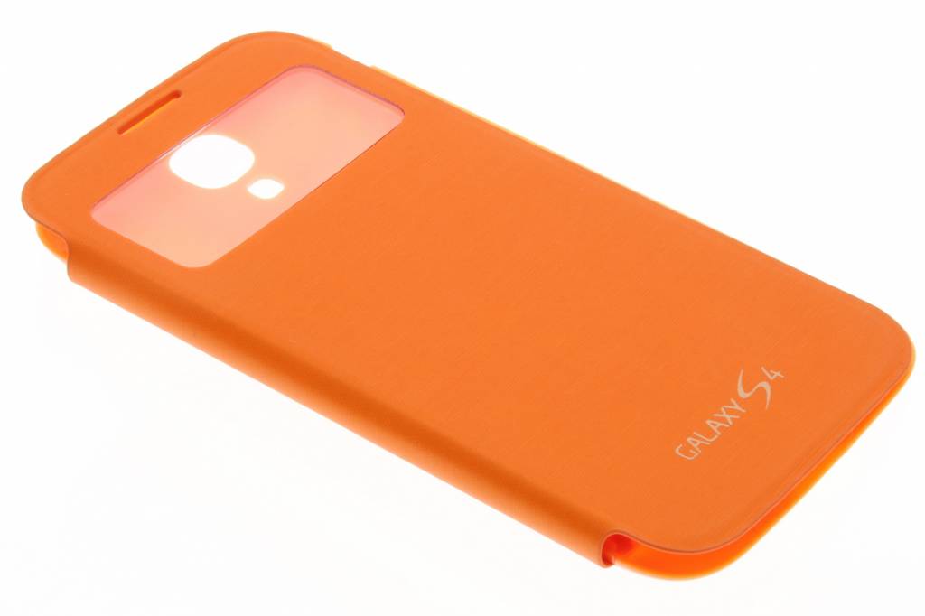 Image of Oranje flipcover met venster voor de Samsung Galaxy S4 i9500