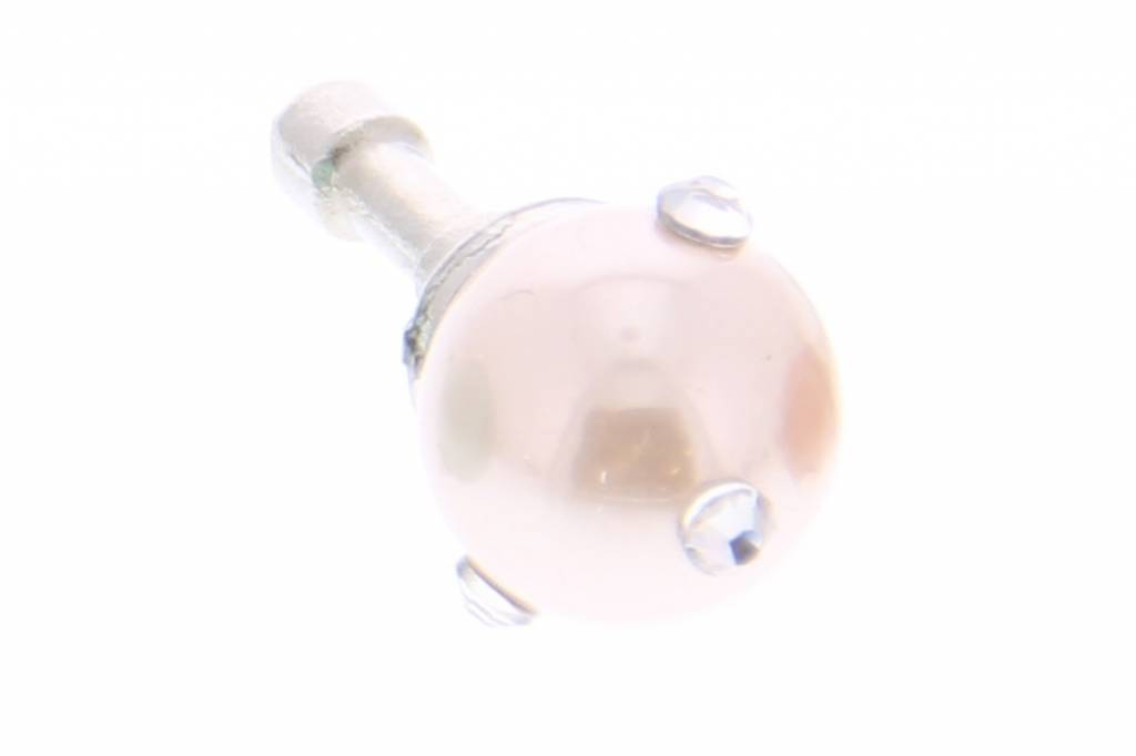 Image of Roze glanzende bolletjes design anti-stof dust plug
