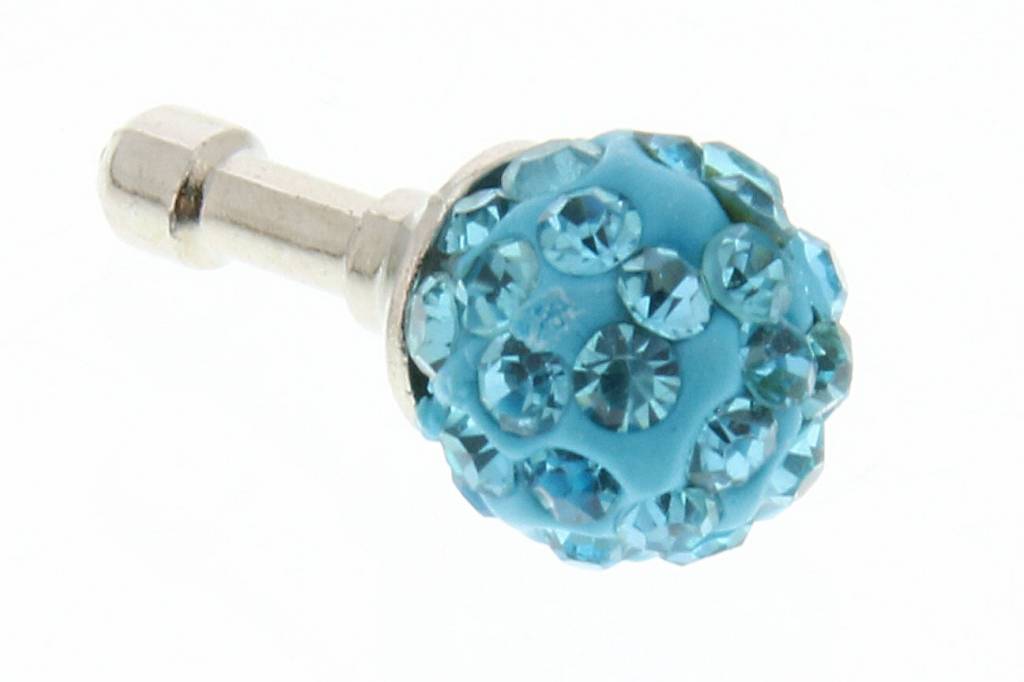 Image of Blauwe bolletjes design anti-stof dust plug
