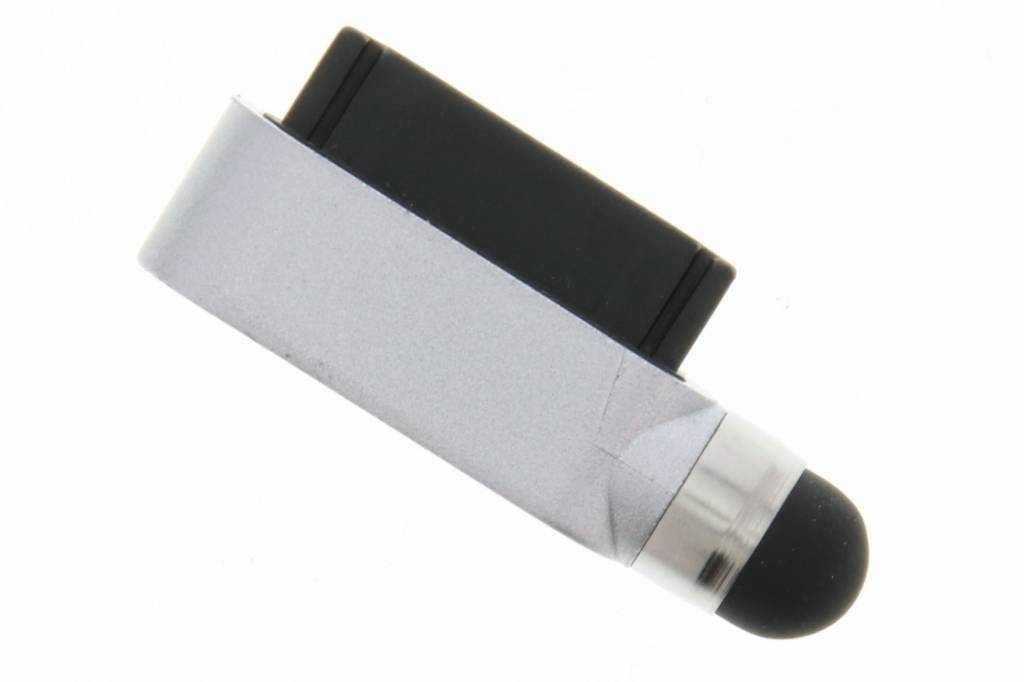 Image of Zilveren compacte stylus en anti stof plug voor de apple datapoort